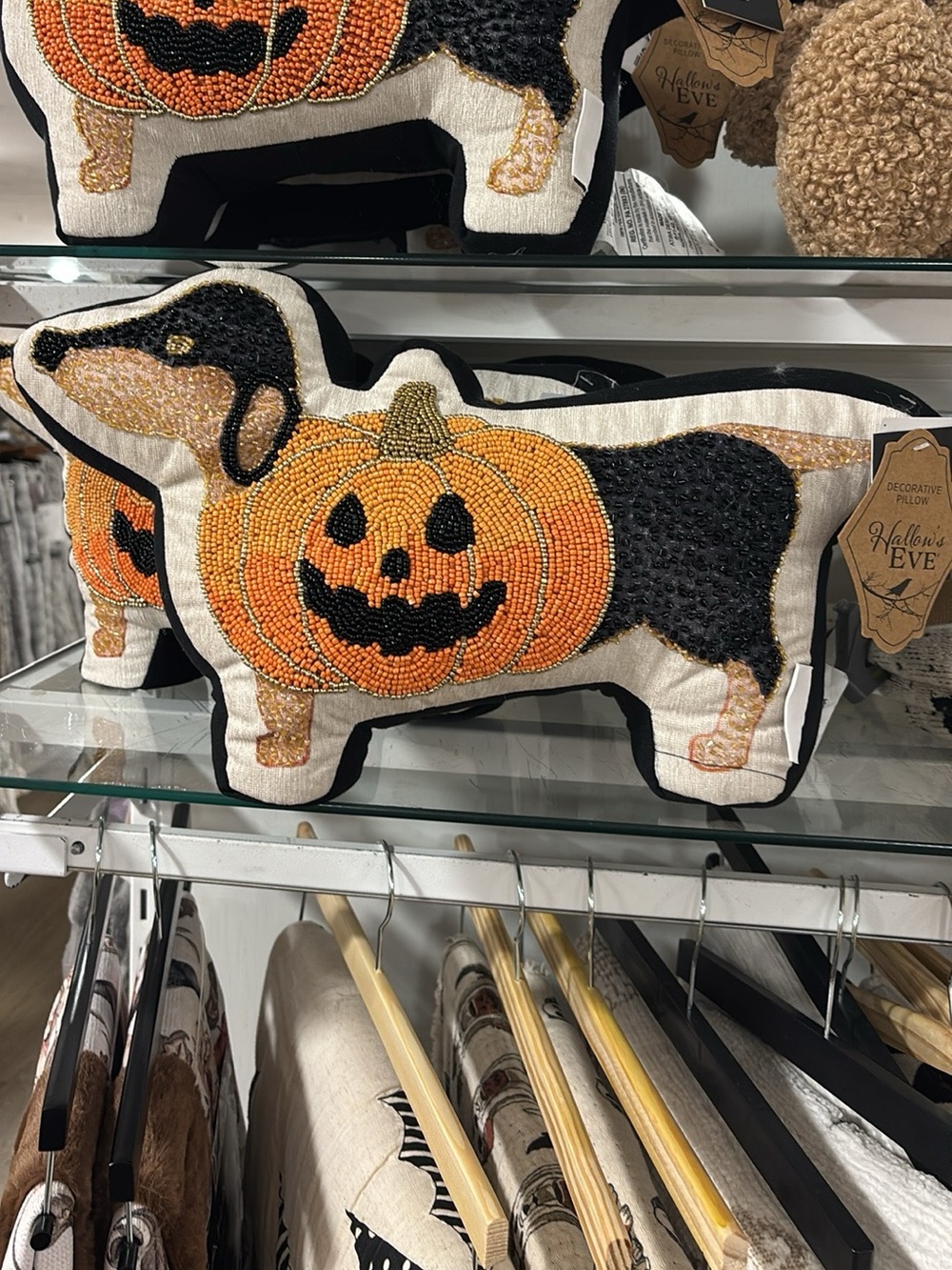 Halloween Dachshund Pumpkin Decorative Pillow - Orange & Black